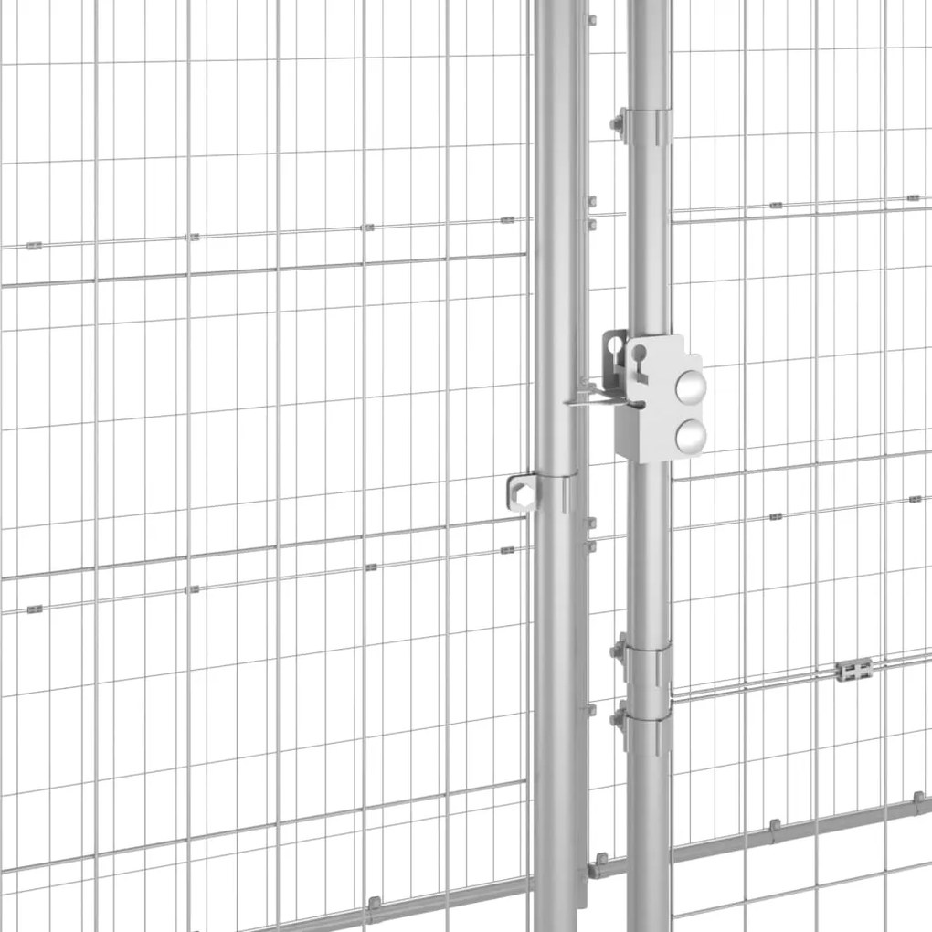 Canil de exterior com telhado 26,62 m² aço galvanizado