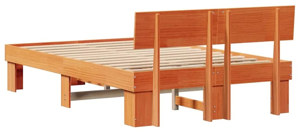 Estrutura da Cama com cabeceira Castanho-mel 120 x 200 cm