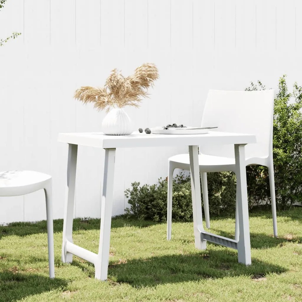 364737 vidaXL Mesa de campismo 79x56x64 cm PP aspeto madeira branco