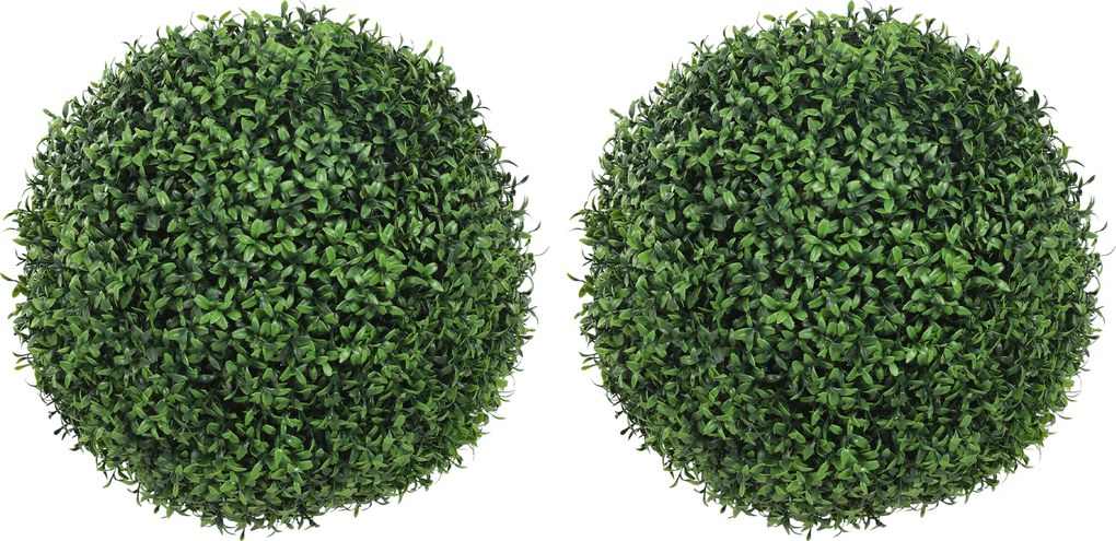 Conjunto de 2 bolas artificiais (VASOS NÃO INCLUIDOS), resistentes aos raios UV, 42 cm, para decoração interior/exterior verdes