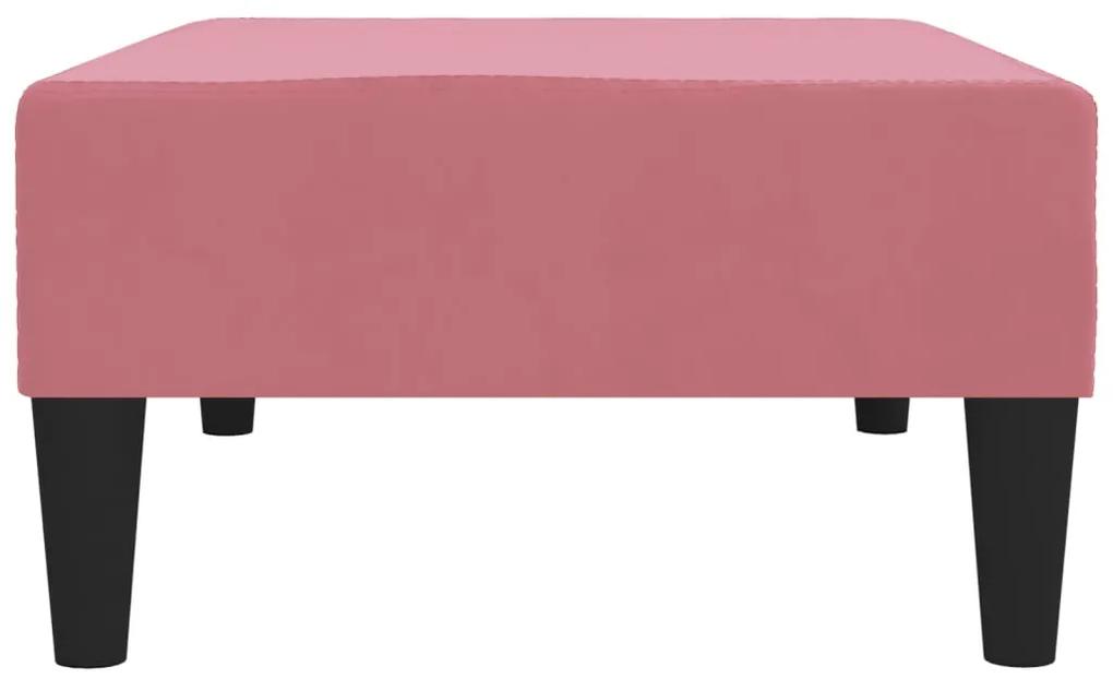 Apoio de pés 78x56x32 veludo cor-de-rosa