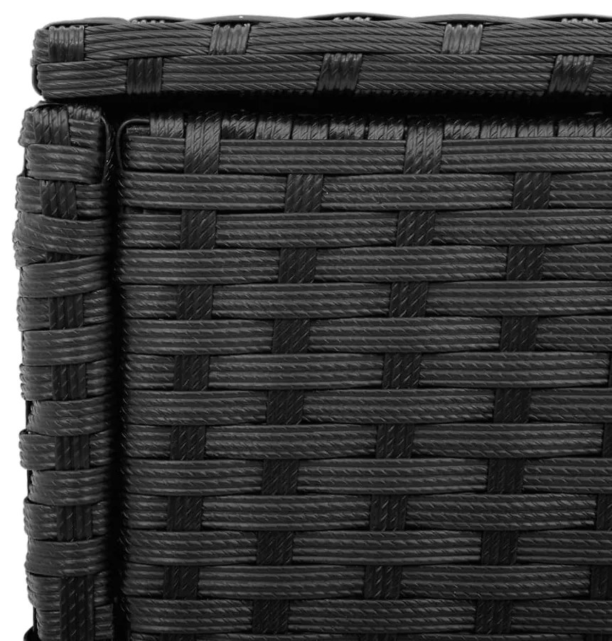 Mesa de apoio jardim c/ tampo vidro 58x27,5x55 cm vime PE preto