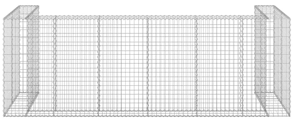 Muro gabião p/ caixotes do lixo aço galvanizado 325x100x110 cm