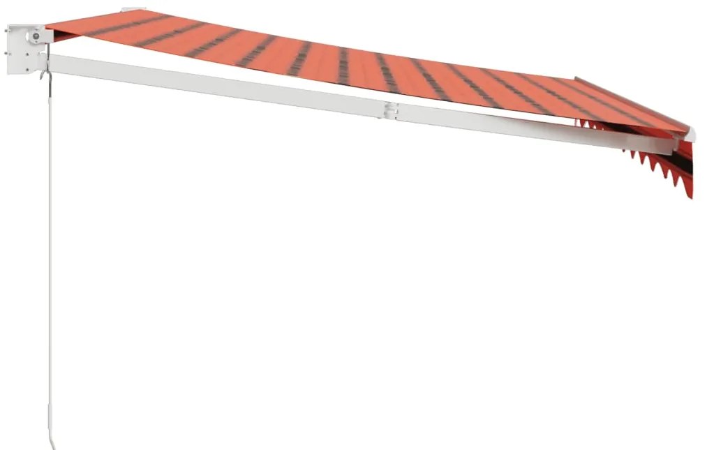 Toldo retrátil 3,5x2,5 m tecido e alumínio laranja e castanho