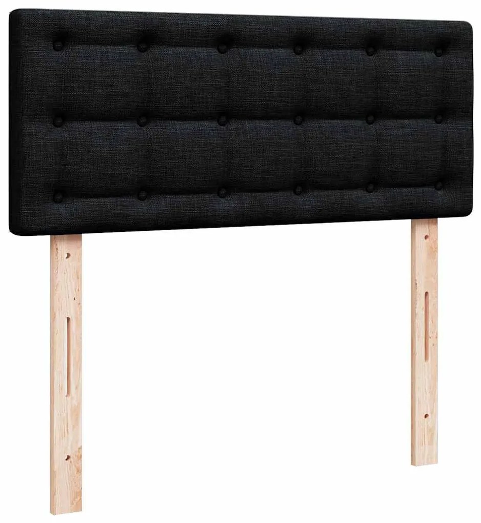 Estrutura de cama otomana com colchão preto 120x190 cm tecido