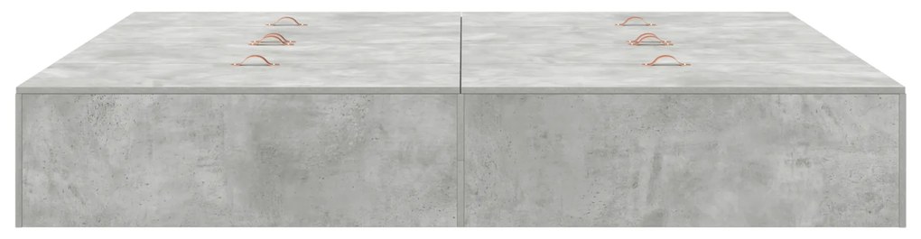 Cama de Armazenamento vidaXL Cinza Concreto 200x200 cm