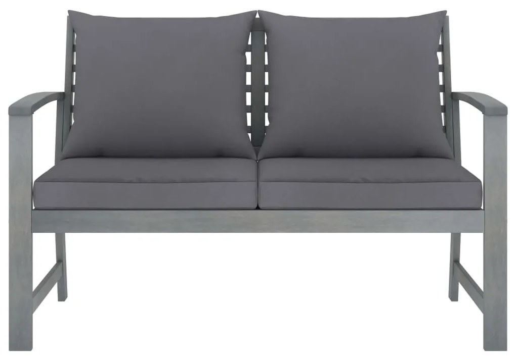4 pcs conj. lounge jardim c/ almofadões madeira acácia maciça