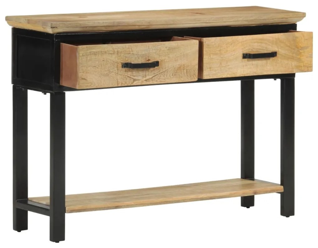 Mesa consola 110x30x75 cm madeira de mangueira áspera maciça