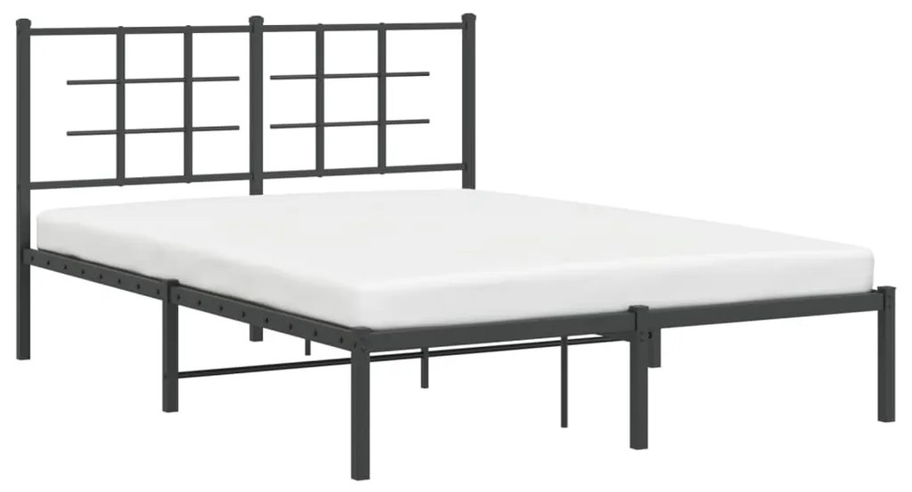 Estrutura de cama com cabeceira 140x200 cm metal preto