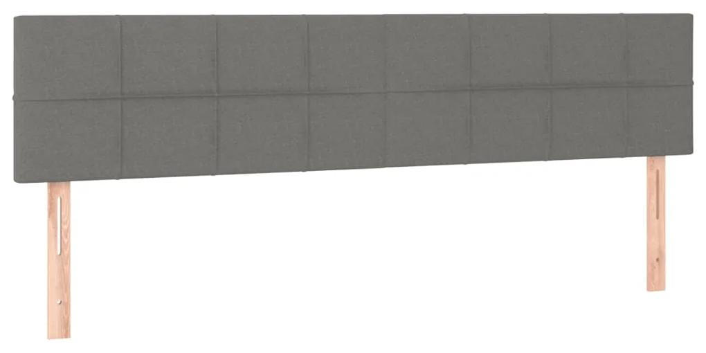 Cama boxspring com colchão 120x190 cm tecido cinzento-escuro