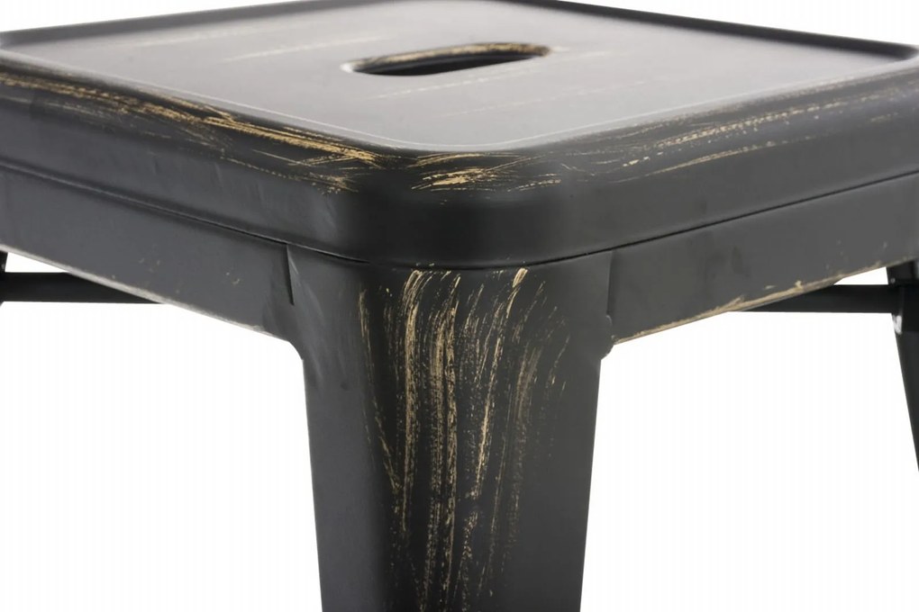 Conjunto de 4 bancos Armin em metal 46 x 40 x 40 cm Preto + Dourado
