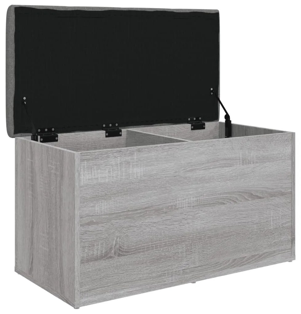 Banco de arrumação 82x42x45cm derivados madeira cinzento sonoma