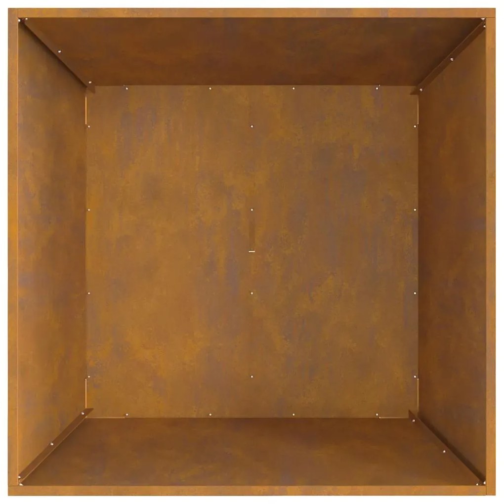 Fogueira Quadrada 80x80x40 cm Aço Envelhecido