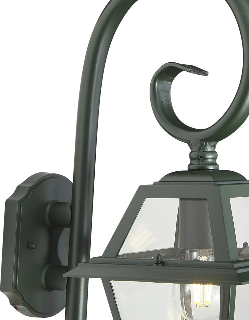 Lanterna de parede exterior clássica verde escura IP44 - Berta