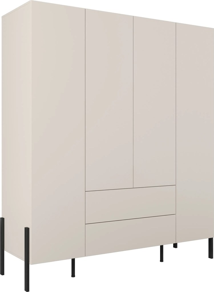 Roupeiro Etsore 109, Caxemira, 210x184x60cm, 158 kg, Portas para roupeiro: Com dobradiças