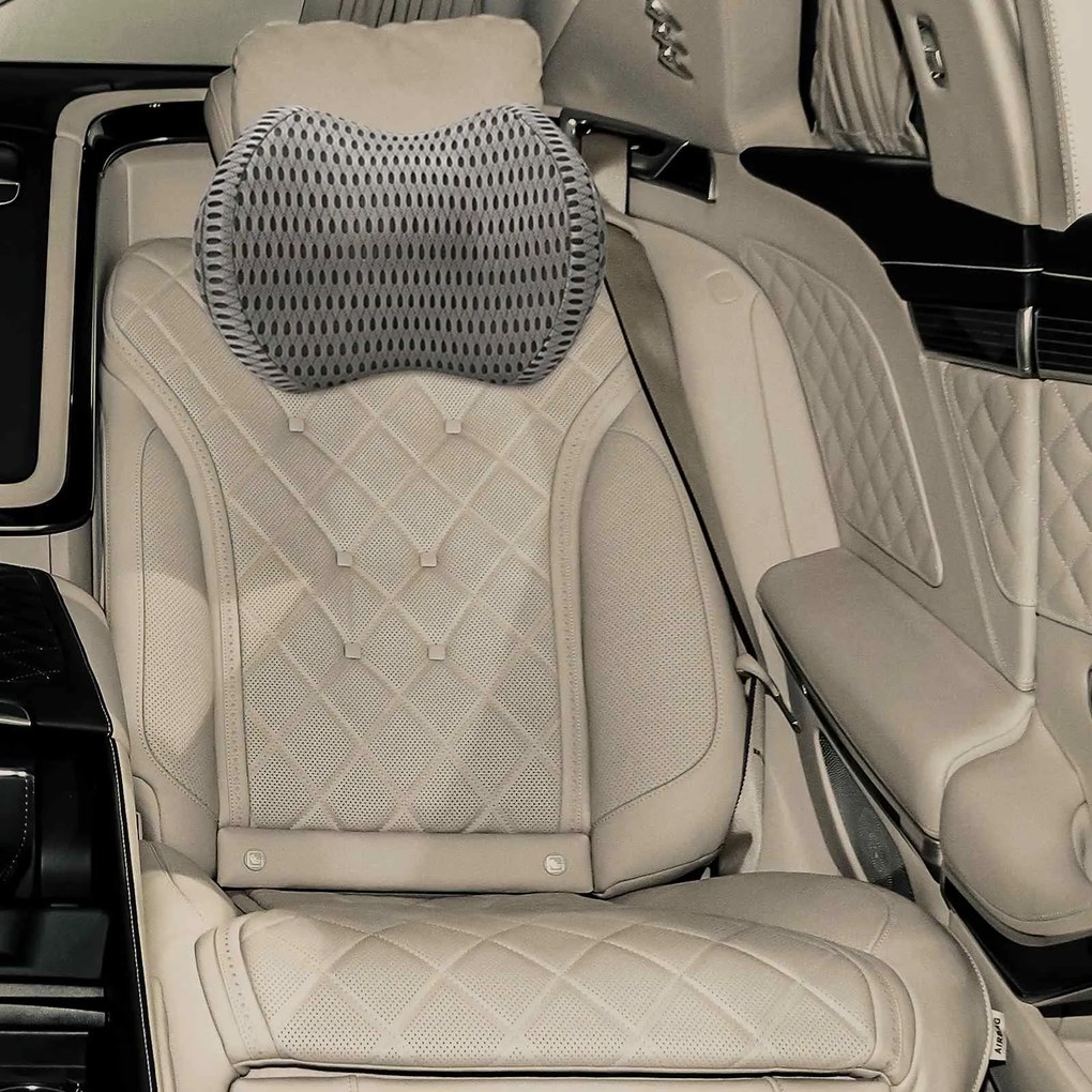 vidaXL Travesseiro para o Pescoço Cinzento 31 x 22 x 13 cm Malha 4D