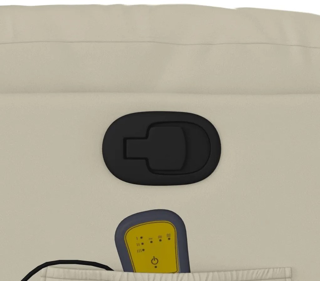Poltrona de massagens reclinável couro artificial cor creme