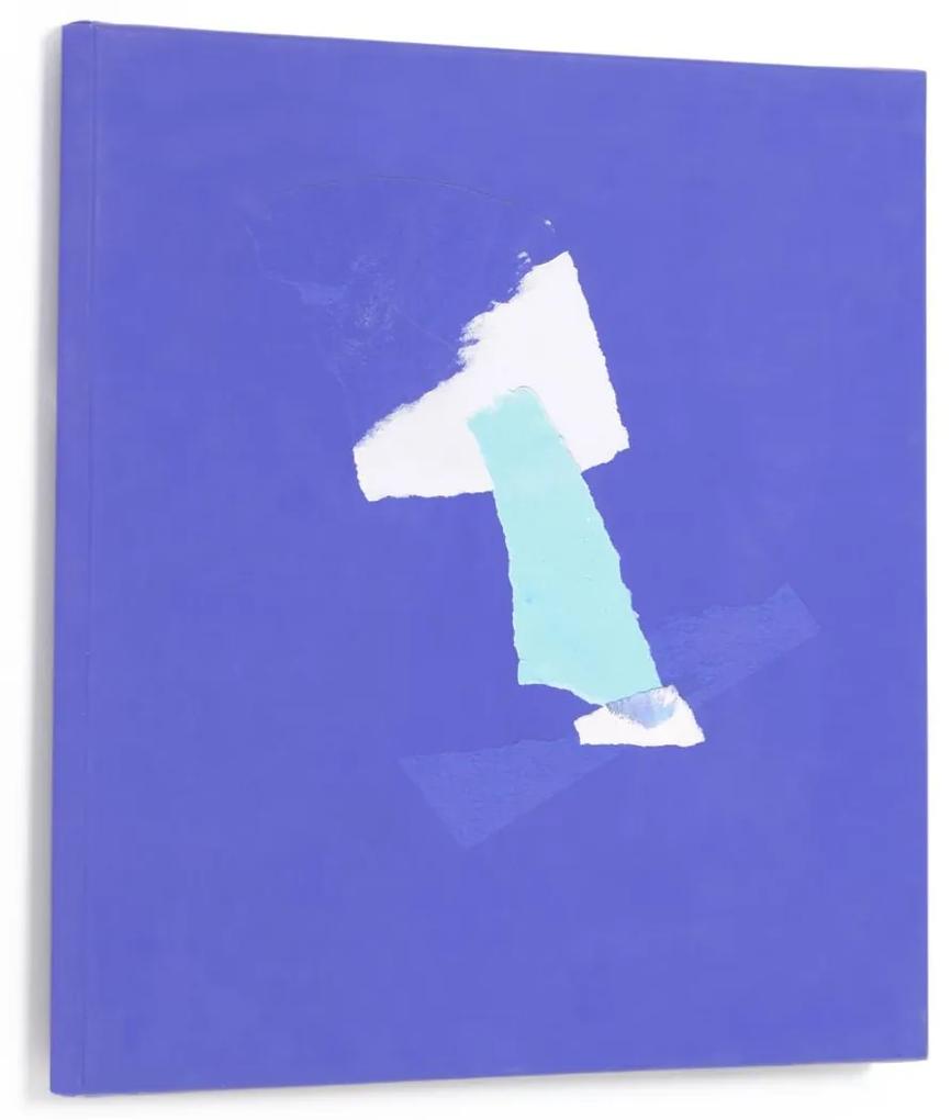 Kave Home - Tela abstrata Zoeli azul 50 x 50 cm