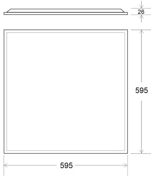 Painel LED 44W, 60x60cm, 0-10V Branco quente regulável