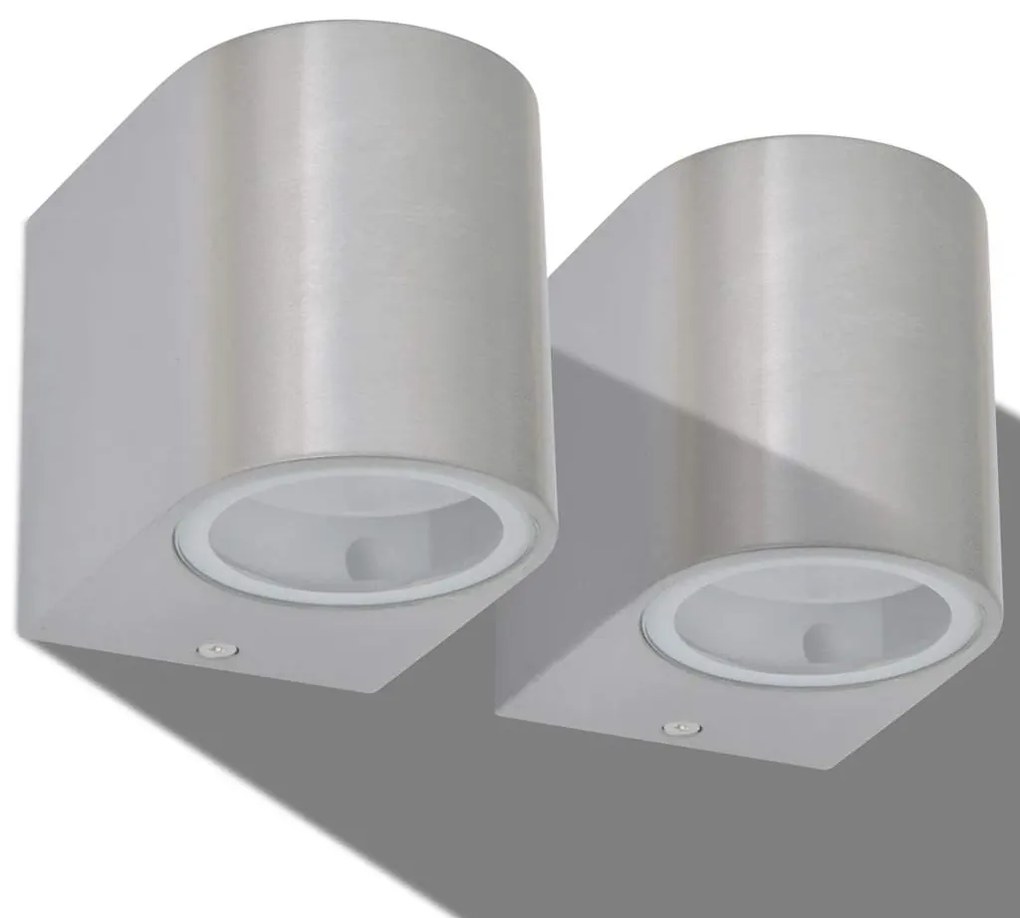 Candeeiros parede LED inferior p/exterior 2 pcs redondo