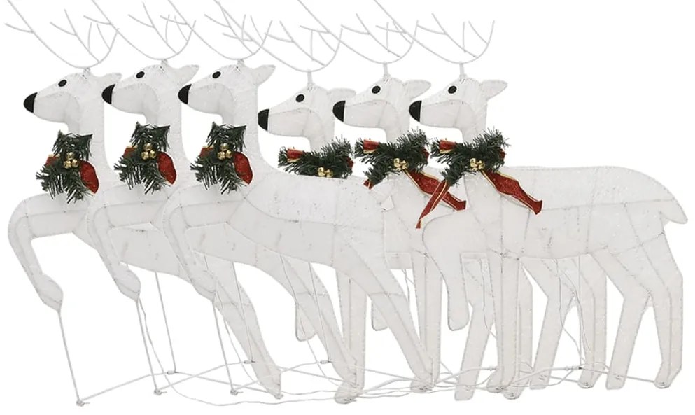 Renas de Natal 6 pcs 120 luzes LED branco