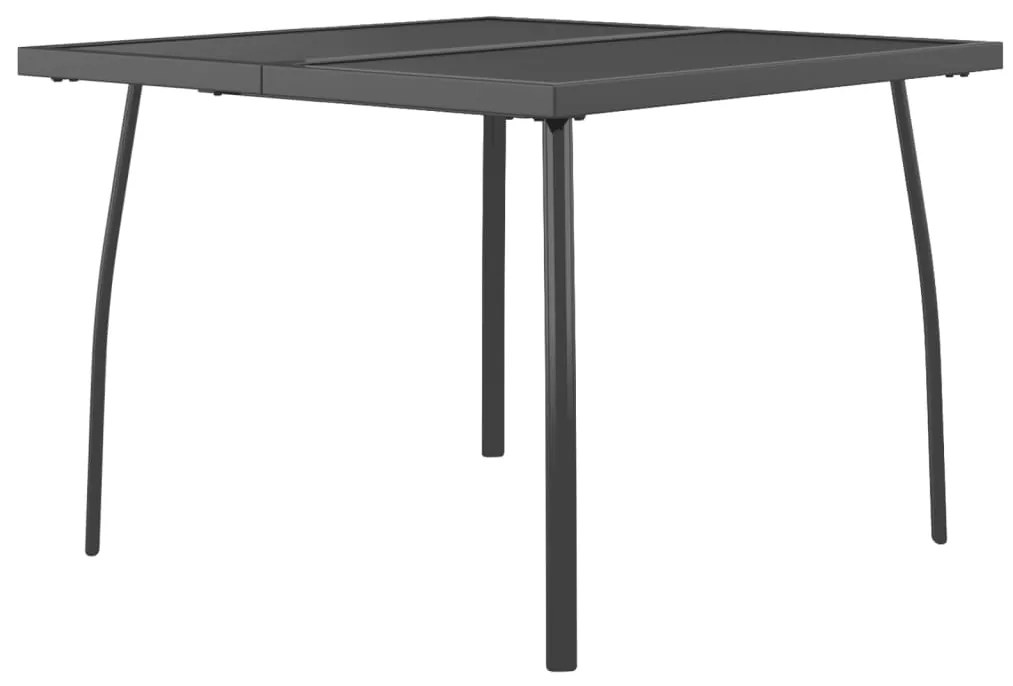 3 pcs conjunto de jantar para jardim aço antracite