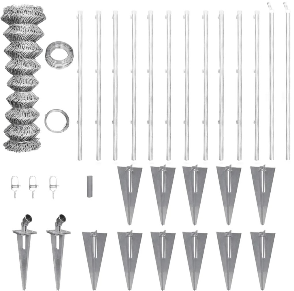 Cerca de arame com postes/espetos 25x1,5 m aço galvanizado