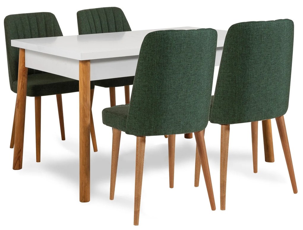 Conjunto de Mesa de Jantar Extensível e Cadeiras Santiago – Pinho Atlâ