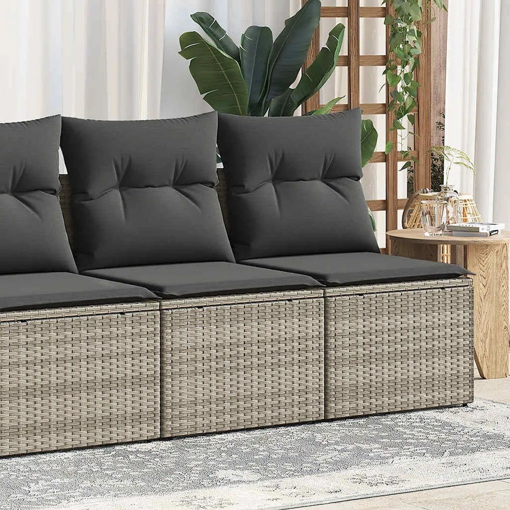 2 pcs conjunto sofás de jardim c/ almofadões acácia e vime PE