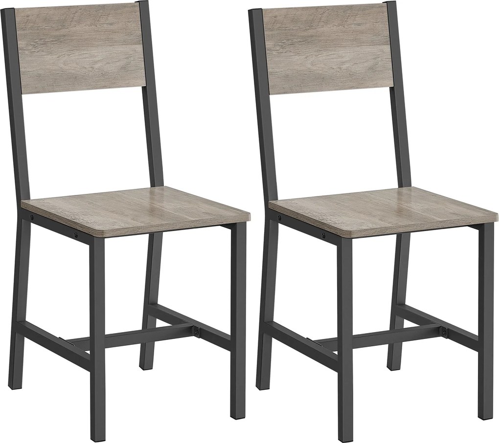 Conjunto de 2 cadeiras de sala de jantar Greige mesclado + cinza mate