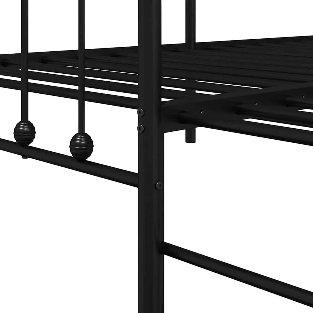 Estrutura de Daybed vidaXL com Cama Extra Preta 100x190 cm Aço