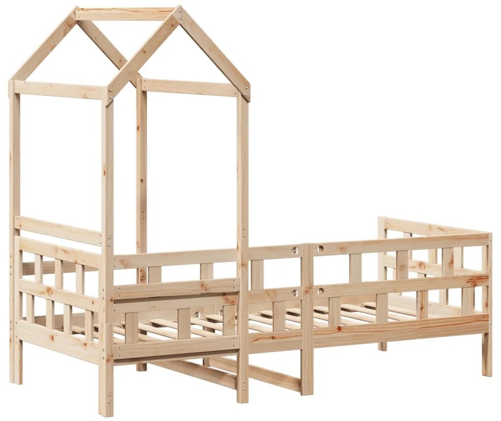 Sofá-cama com telhado 80x200 cm madeira de pinho maciça