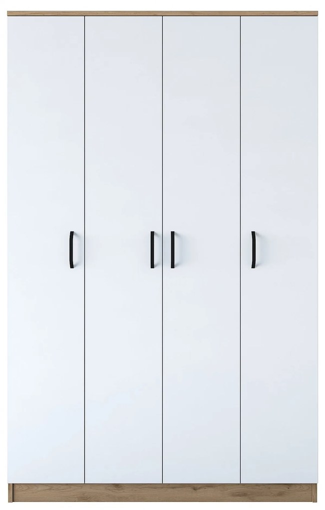 Roupeiro BA116 – Nogueira e Branco – 120x190,8x47,3 cm