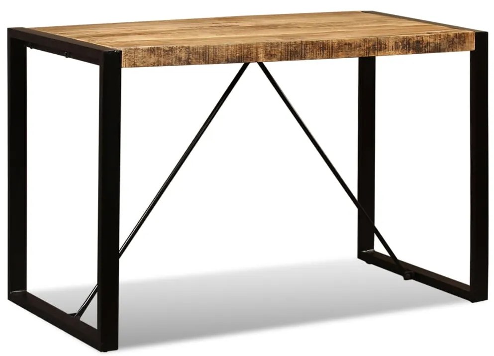 Mesa de jantar madeira de mangueira maciça áspera 120 cm