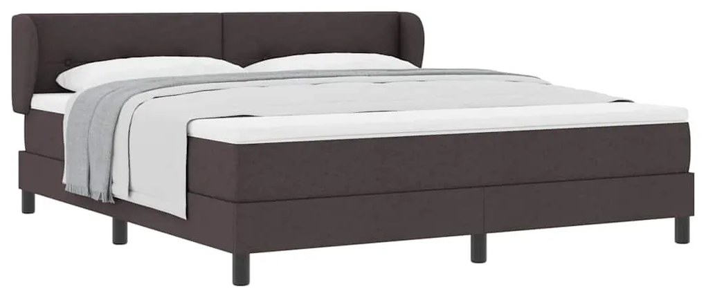 Cama Box Spring com Colchão vidaXL Marrom Escuro 180x200 cm Tecido