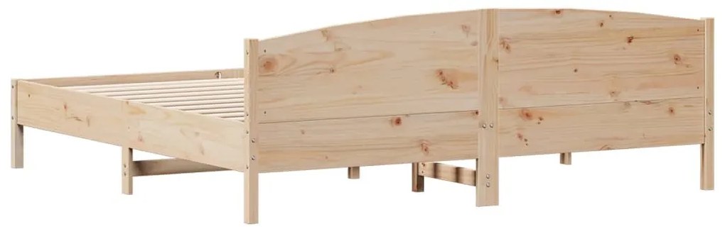 Cama sem colchão 200x200 cm madeira de pinho maciça
