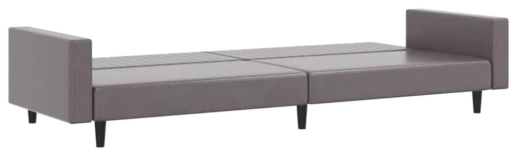 2 pcs conjunto de sofás couro artificial cinzento