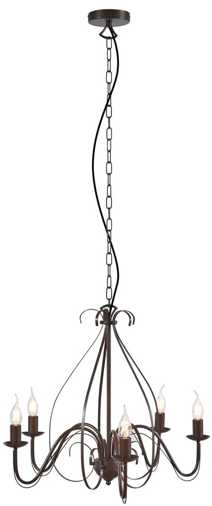 Candelabro Clássico Castanho Ferrugem 5-Luzes - Giuseppe