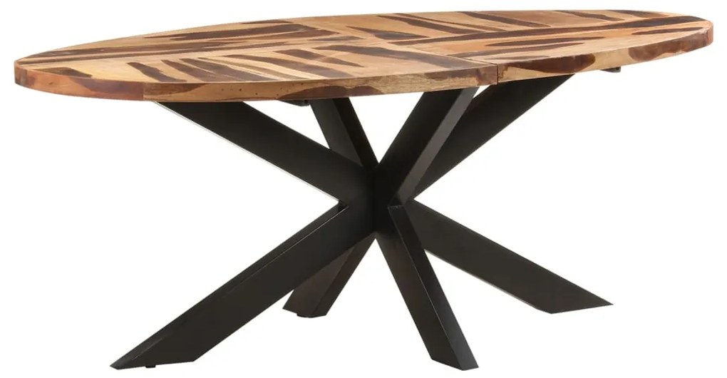 vidaXL Mesa de jantar oval 200x100x75 cm madeira de acácia