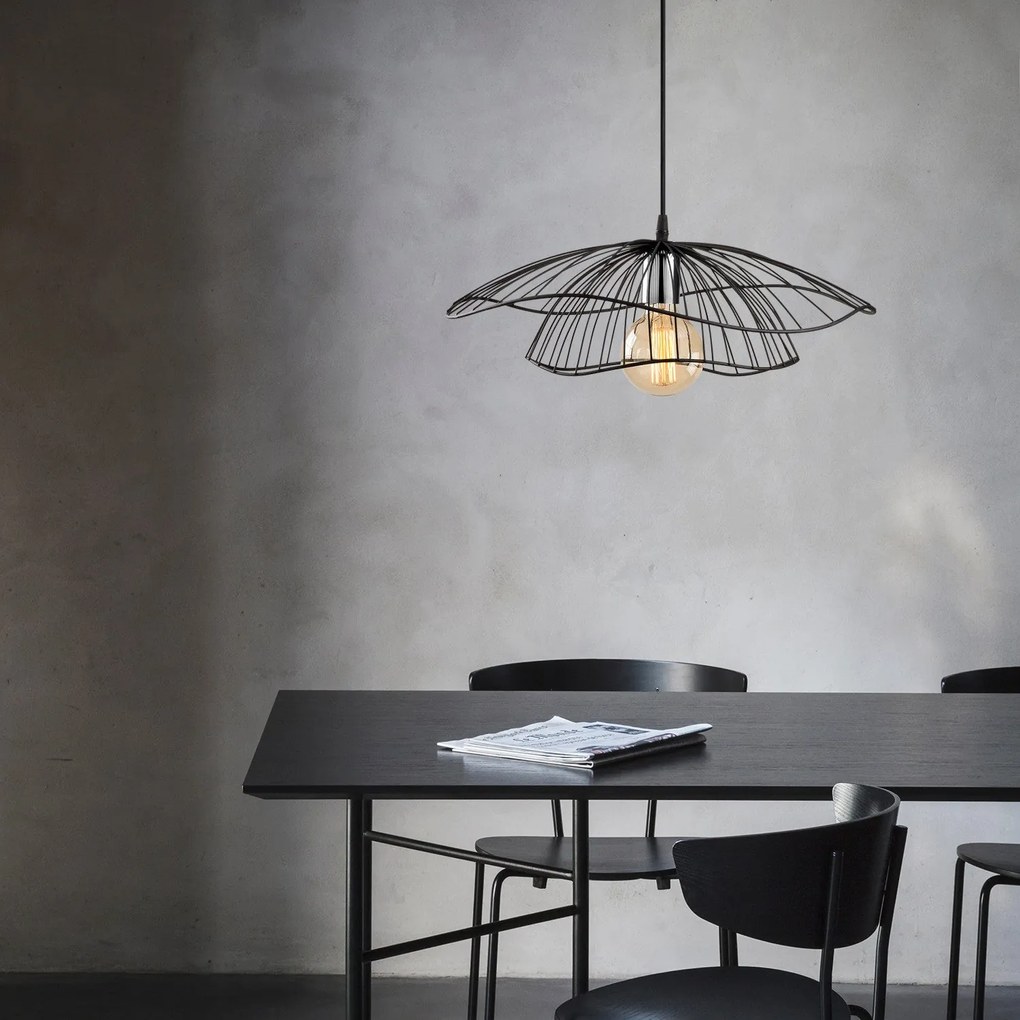 Candeeiro Tel – Preto – Diâmetro 50 cm, Altura 111 cm