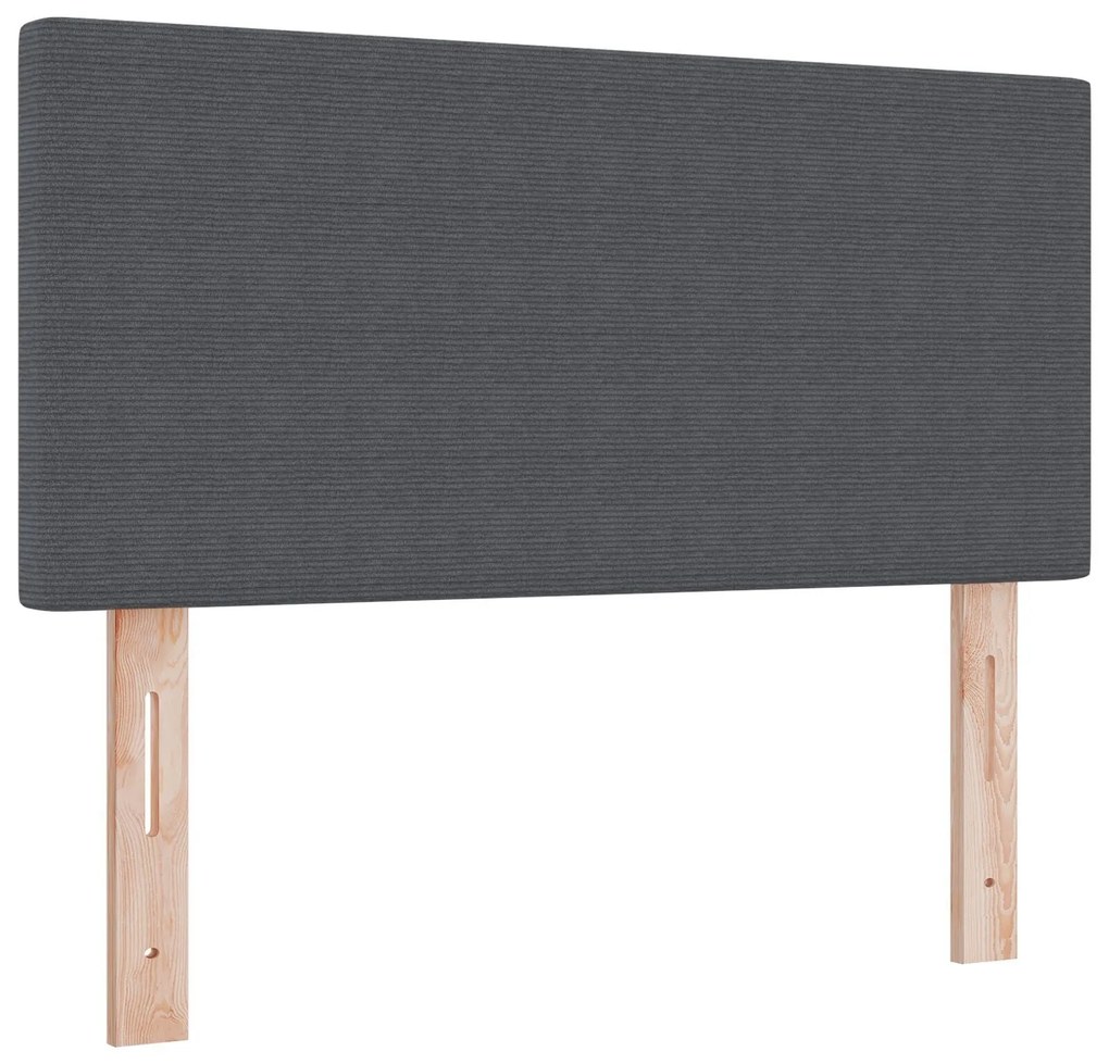 Cama Box Spring com Colchão Cinza Escuro 120x200 cm Tecido de Corduroy