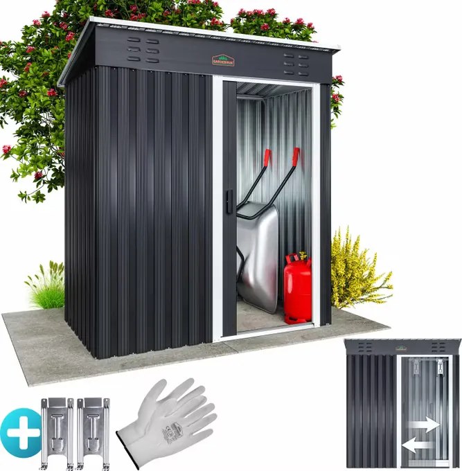 Abrigo Jardim para ferramentas em metal 185x165x90 cm antracite