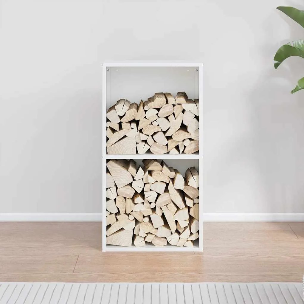 Suporte para lenha 40x30x75 cm aço laminado a frio branco