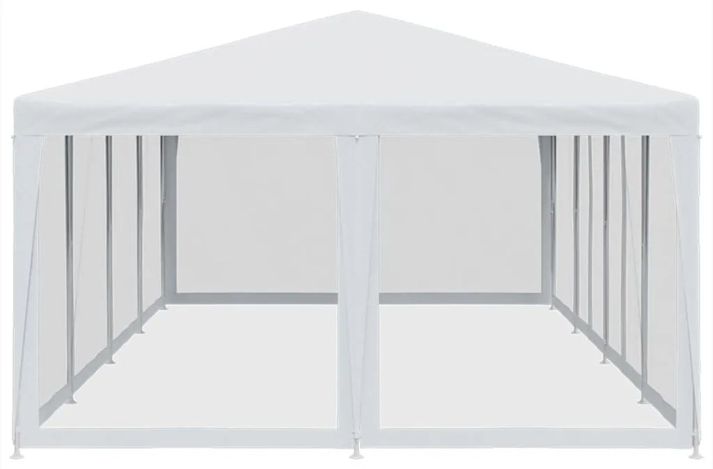 Tenda p/ festas c/ 12 paredes laterais malha 8x4 m PEAD branco