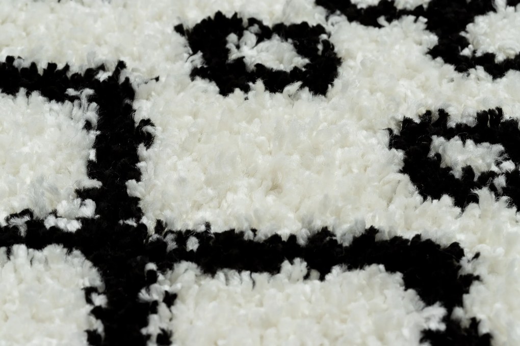 Tapete PROMO BERBER SAFI N9040 branco/preto Franjas berbere marroquino shaggy