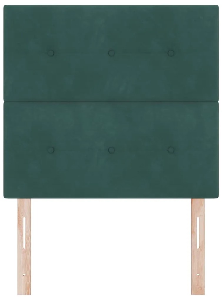 Cabeceira LED vidaXL Verde Escuro 90 cm Veludo