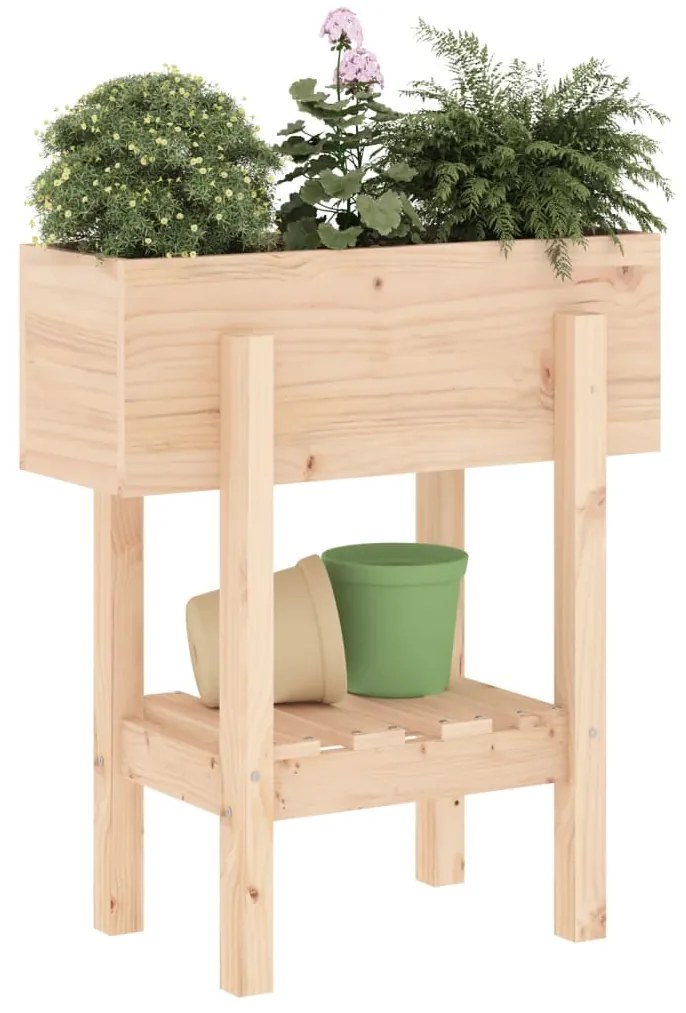 Vaso/floreira de jardim 62x30x69 cm madeira de pinho maciça