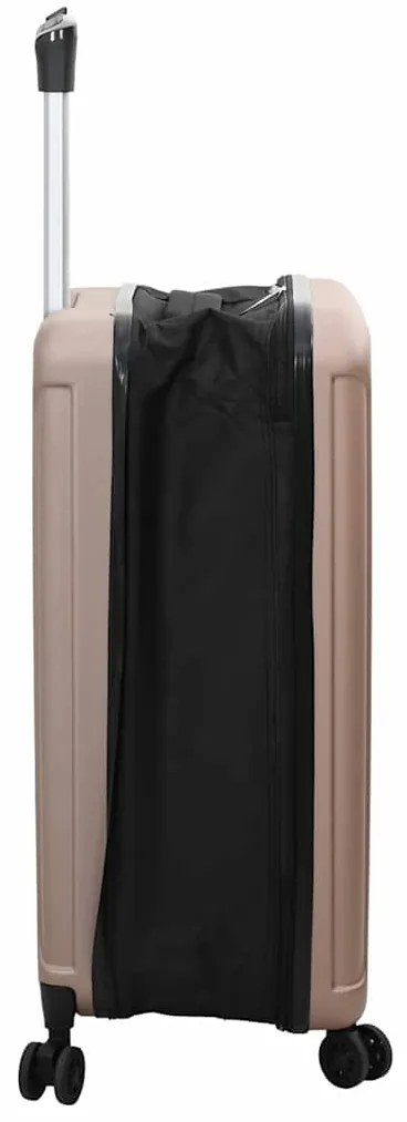 Mala Dobrável Casco Duro 24'' Rosa Dourada 43x27x66 cm ABS