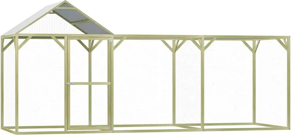 vidaXL Galinheiro 4,5x1,5x2 m madeira de pinho impregnada