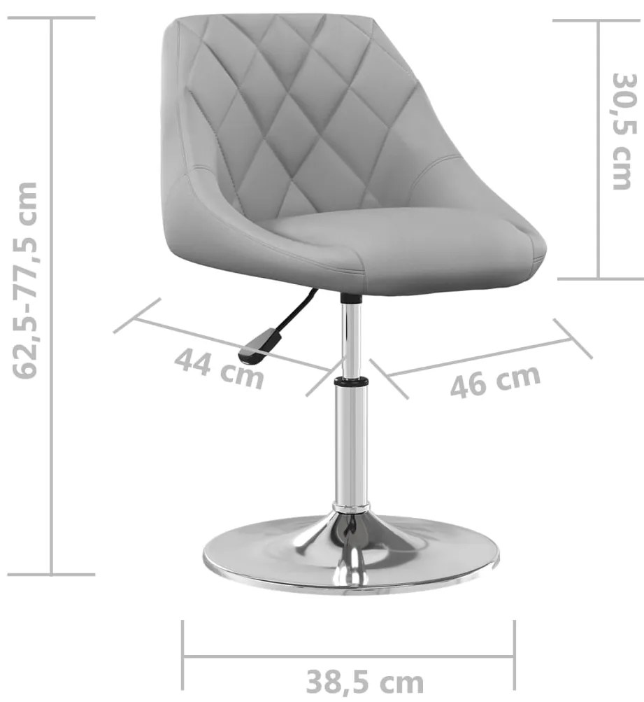Cadeiras de jantar giratórias 2 pcs veludo cinzento-claro